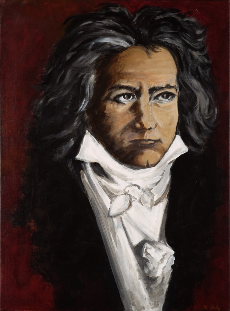 "Beethoven" 54x73 - Acrylique sur toile de lin par Ambre B