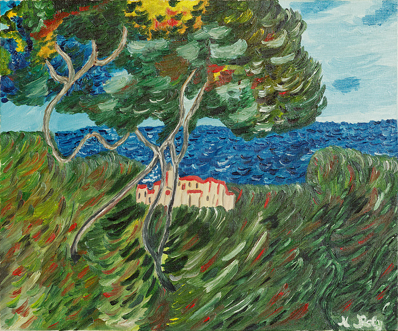 Claude Monet 38x46 Huile sur toile par Ambre B