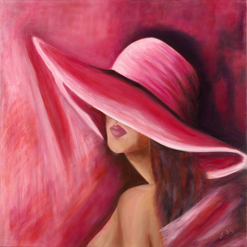 Désir 90x90 Huile sur toile de lin par Ambre B