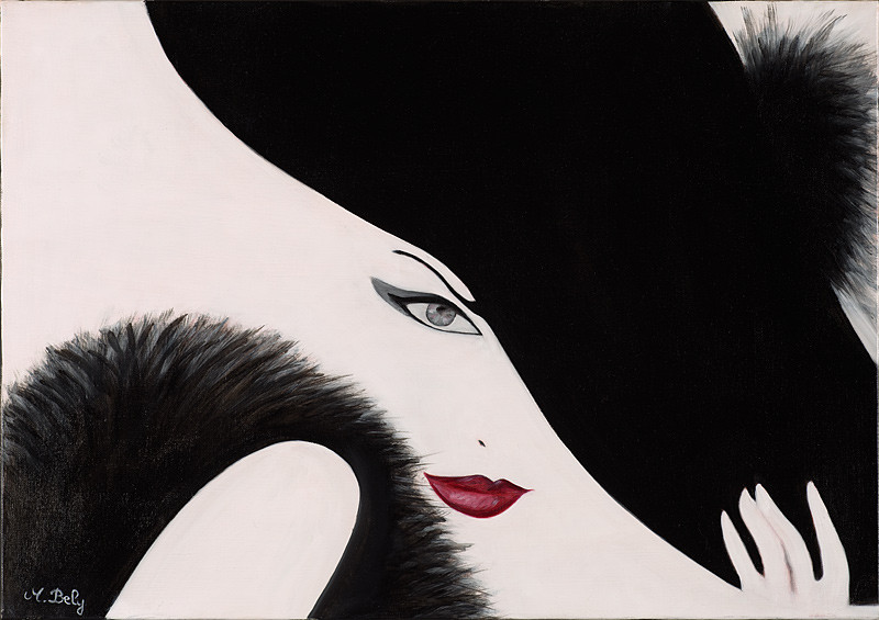 Fatale 46x65 Huile sur toile de lin par Ambre B