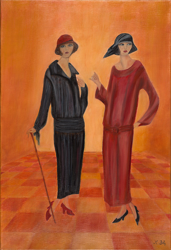 Les Elegantes 50x73 Huile sur toile de lin par Ambre B