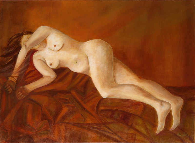 Love 73x100 Huile sur toile de lin par Ambre B