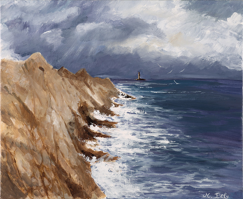 Pointe du Raz 50x61 Acrylique sur toile de lin
