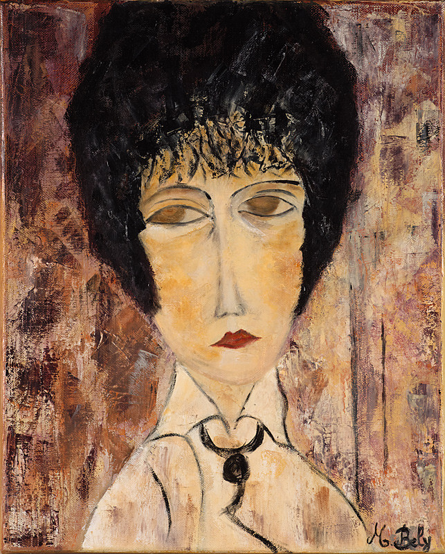 Portrait 33x41 Huile sur toile par Ambre B